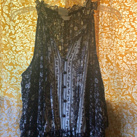 Knox Rose Navy Blue Floral High Neck  Maxi Dress - Picture 2 of 4